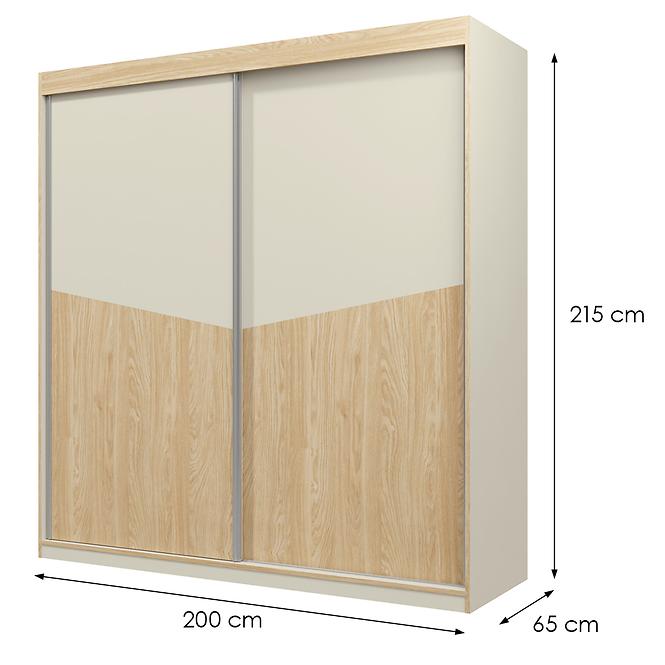 Schrank  200 Aston 1 Graubeige/Geölte Eiche