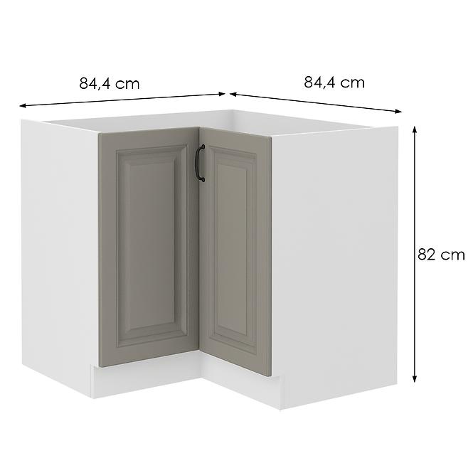 Küchenzeile Stilo Claygrey/WEISS 90x90 Nd 2f Bb