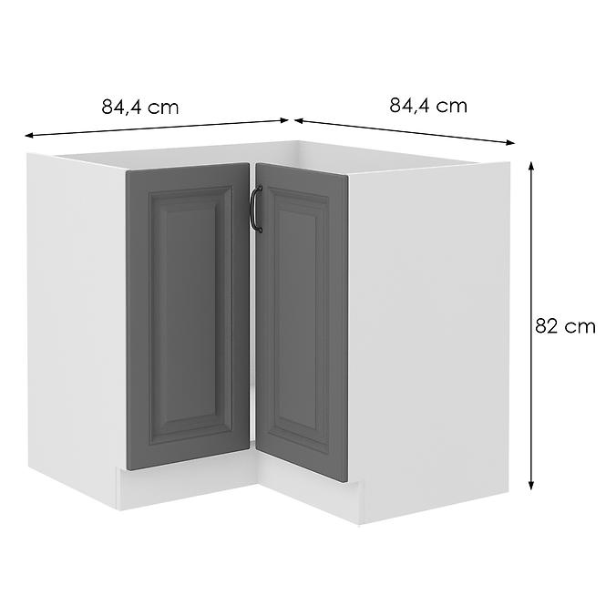 Küchenzeile Stilo Dustgrey/WEISS 90x90 Nd 2f Bb