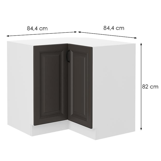 Küchenzeile Stilo Graphit/WEISS 90x90 Nd 2f Bb