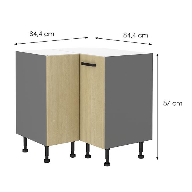 Küchenzeile Scandi Fischgrätenmuster/Anthrazit 90x90 Nd 2f Bb