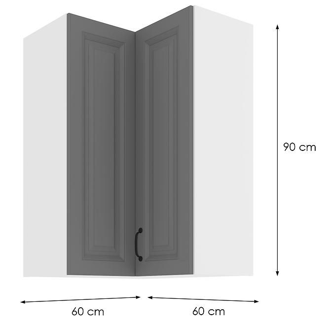 Küchenzeile STILO DUSTGREY/WEISS 60X60 GN-90 2F (90°)