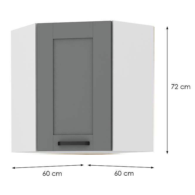 Küchenzeile LUNA DUSTGREY/WEISS 60X60 GN-72 2F (45°)