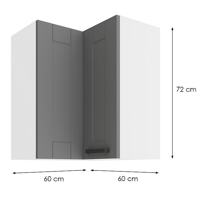 Küchenzeile LUNA DUSTGREY/WEISS 60X60 GN-72 2F (90°)