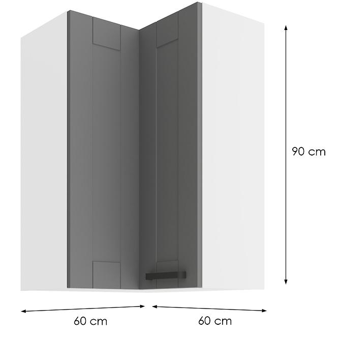 Küchenzeile LUNA DUSTGREY/WEISS 60X60 GN-90 2F (90°)