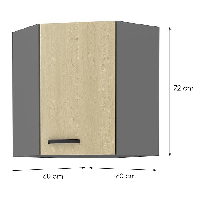 Küchenzeile SCANDI Fischgrätenmuster/Antracyt 60X60 GN-72 2F (45°)