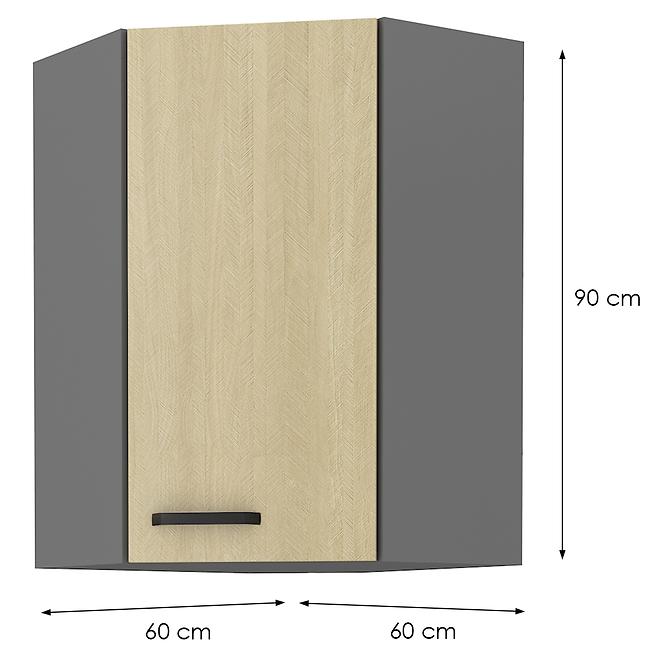 Küchenzeile SCANDI Fischgrätenmuster/Antracyt 60X60 GN-90 1F (45°)