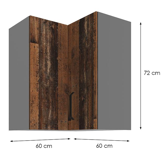 Küchenzeile TESSA OLDSTYLE WOOD 60X60 GN-72 2F (90°)