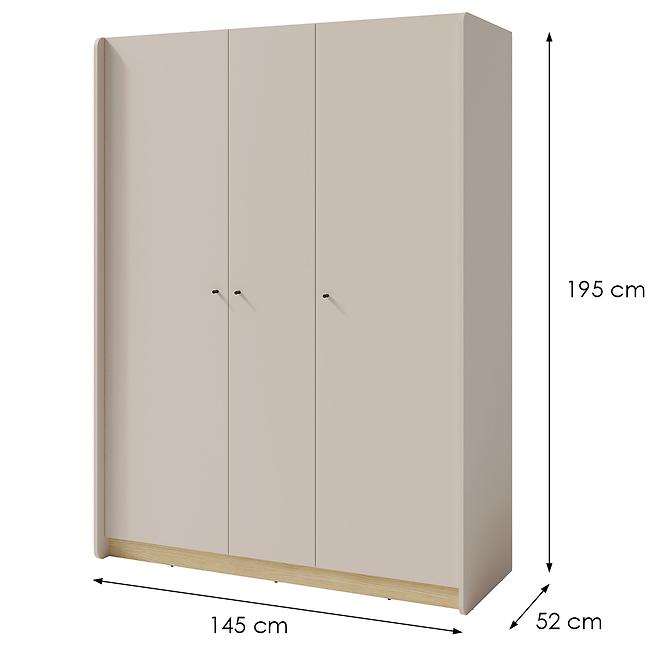 Schrank Alessio AE1 3D Beige /Eiche