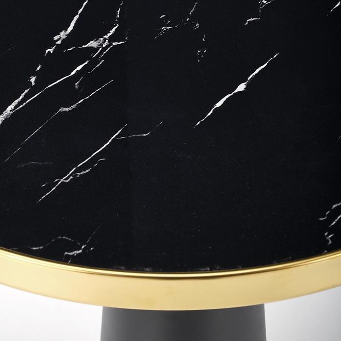 Tisch Molina 59 keramik/stahl - schwarz marmor/schwarz/golden