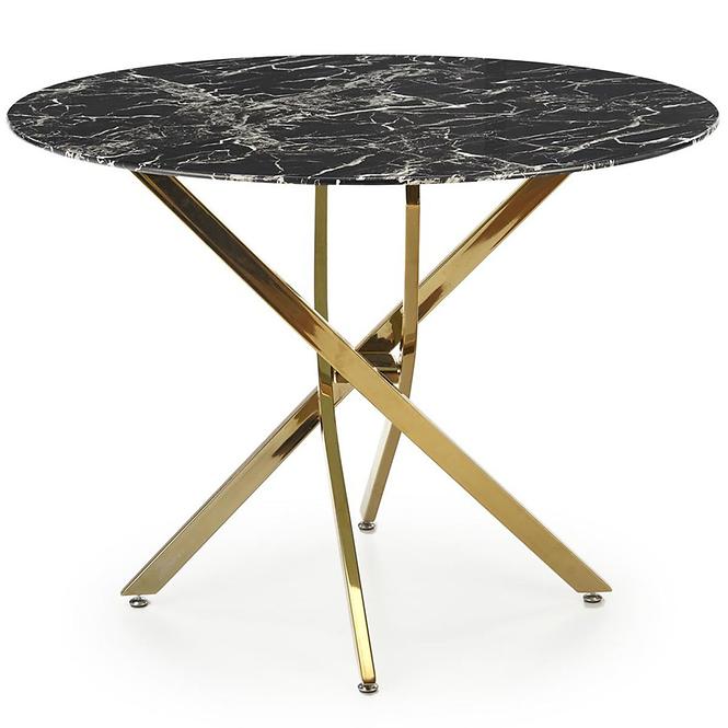Tisch Raymond 2 100 glas/stahl – schwarz marmor/golden