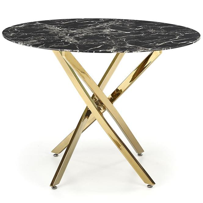 Tisch Raymond 2 100 glas/stahl – schwarz marmor/golden