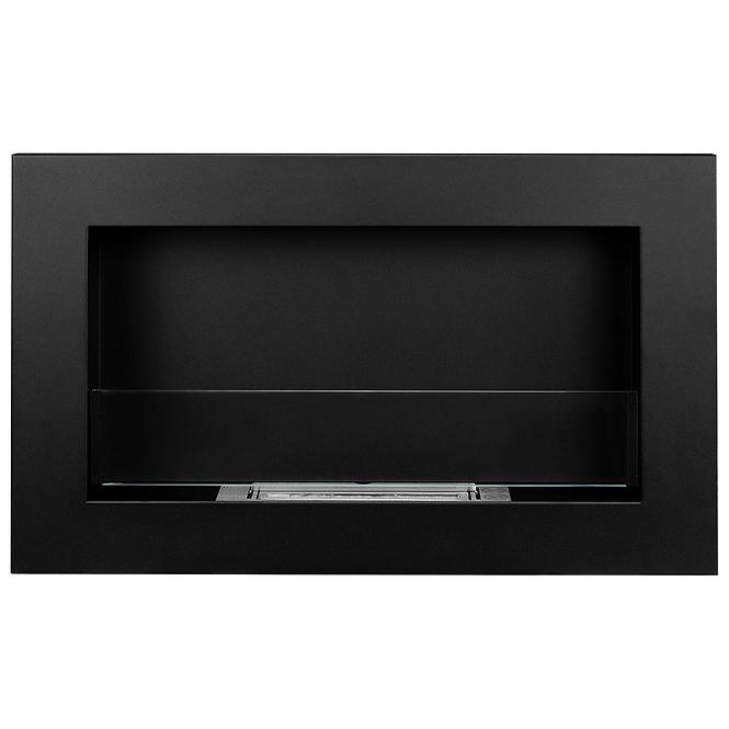 Biokamin Slim 650x400 Schwarz Matt mit Glas