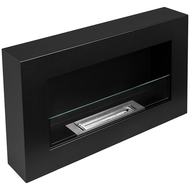 Biokamin Box 650x400  Schwarz Matt mit Glas