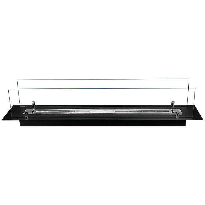 Biokaminbrenner 1000 Schwarz Matt mit Glas 