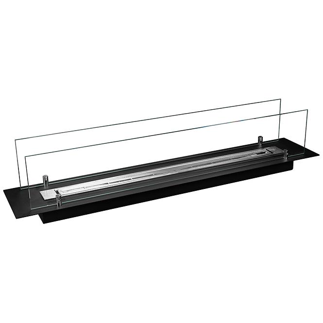 Biokaminbrenner 1000 Schwarz Matt mit Glas 