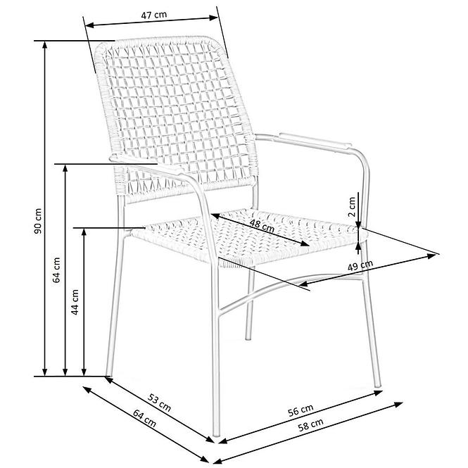 Stuhl K457 Rattan Braun/Schwarz