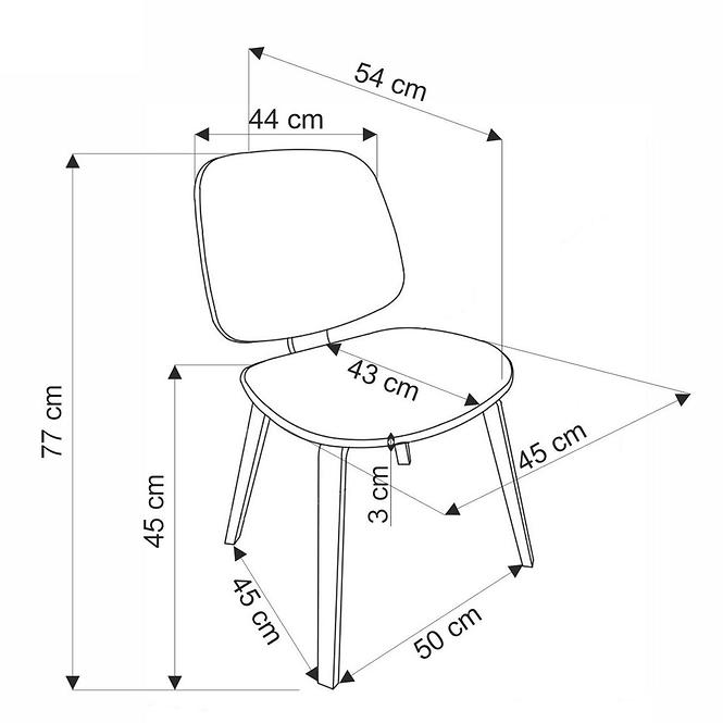 Stuhl K563 Aschgrau/Nuss