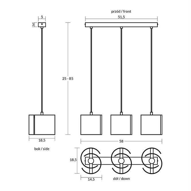 Lampe Hugo black 2961/Z-B-3 LW3