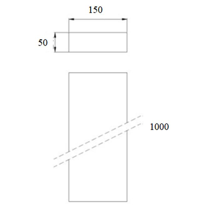 Lüftungsrohr 150x50x1000 DPP01