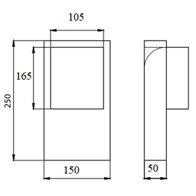 Vierkantrohr Reduktion 150x50 K1 DPP17