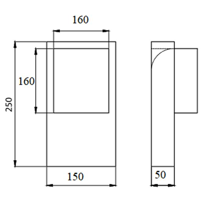 Vierkantrohr Reduktion 150x50 K5 DPP17