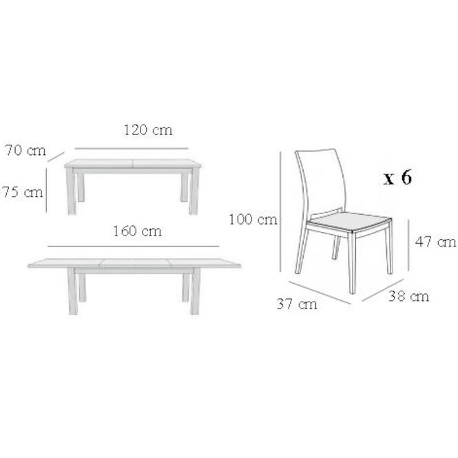 Esszimmer Set Max 1+6 st342 kasztan kr338 br2432  Lampas.13cacao.971