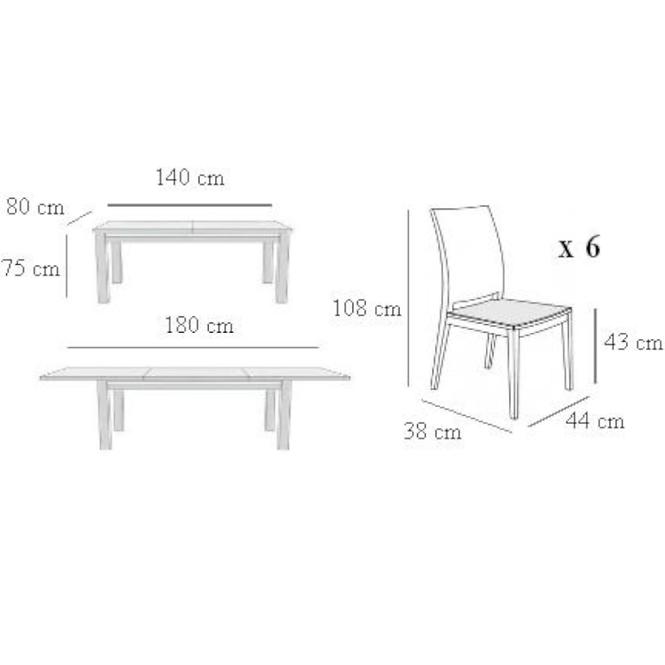 Esszimmer Set Carmen 1+6 st408 kr362 br2478 Bergen1