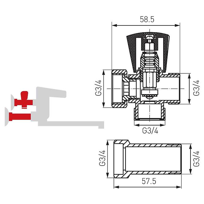 Eckventil 3/4 Z250