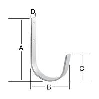 Haken uni 110x55x60x20 zn