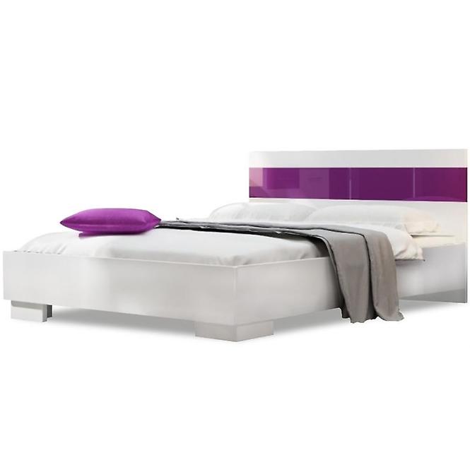 Bett Dubaj 160cm Weiß/Lila