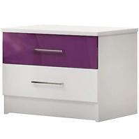 Nachtschrank Dubaj 54cm Weiß/Violett