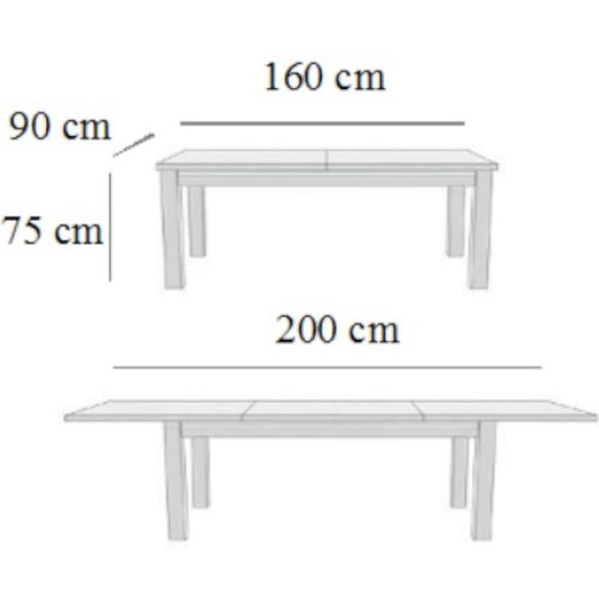 Tisch 160x90+40 nuß