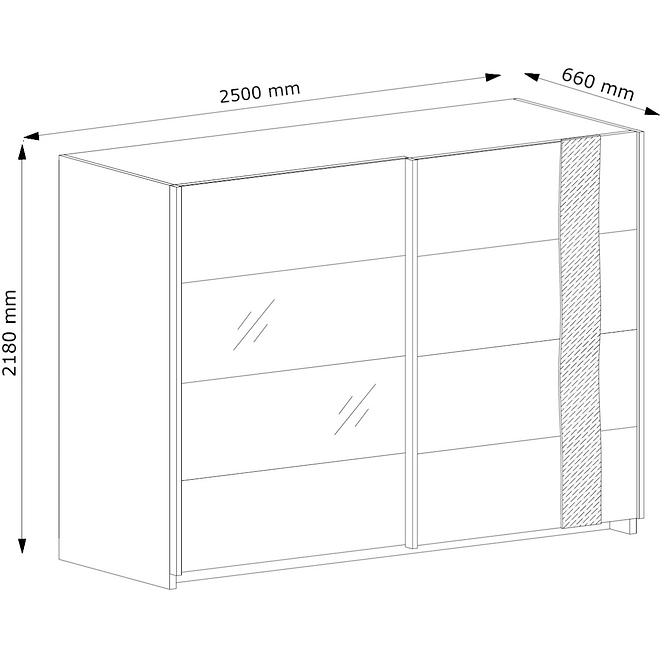 Schrank Wood 250 Cm Weiß/Wotan