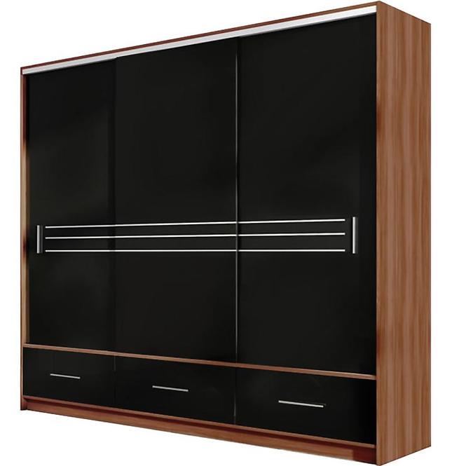 Schrank Amsterdam 255cm Pflaume/Schwarz