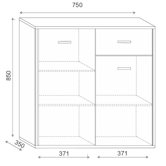 Kommode Jacob 75cm Eiche Sonoma