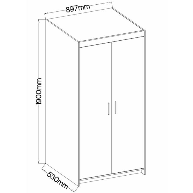 Schrank Elena 89,7cm Weiß