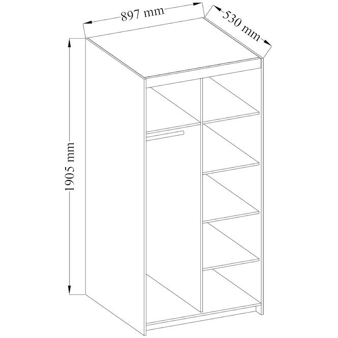 Schrank Elena 89,7cm Weiß