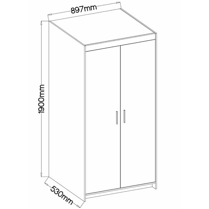 Schrank Elena 89,7cm Eiche Lefkas