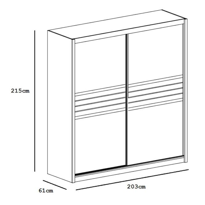 Schrank Turyn 203cm Eiche Craft Weiß