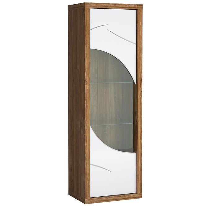 Vitrine Paris 60cm Eiche Stirling/Weiß