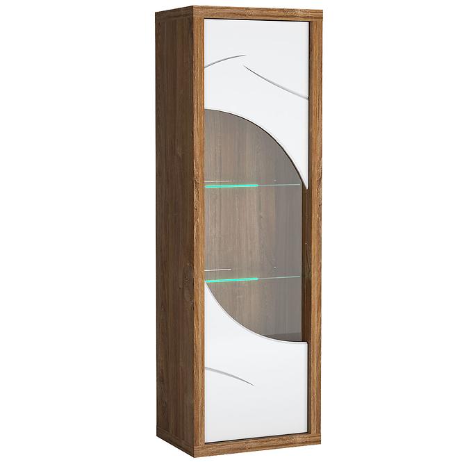 Vitrine Paris 60cm Eiche Stirling/Weiß