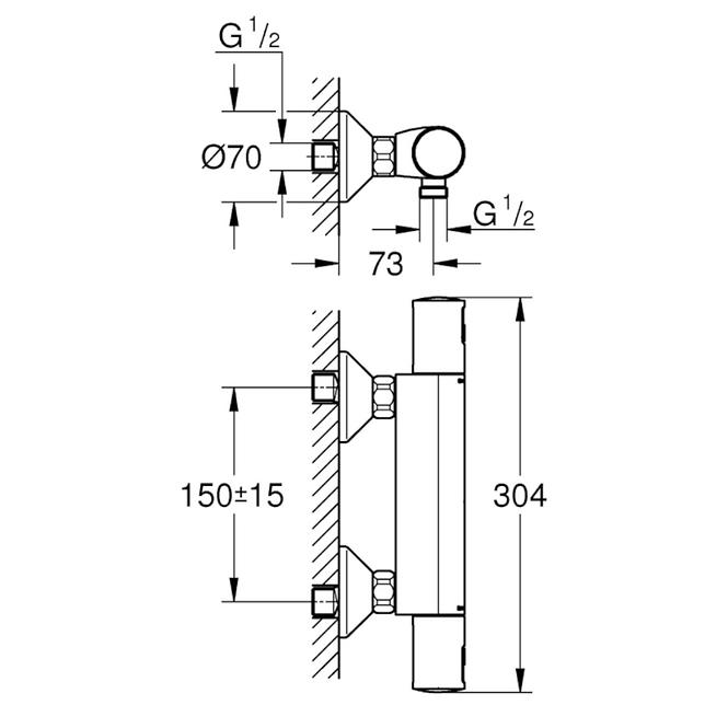 34594000 Grohe Precision Start Duscharmatur Thermostat