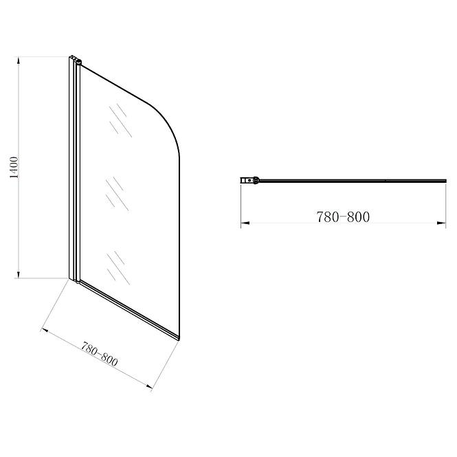 Paravent Bildschirm Fames 80x140 Glas -Chrom