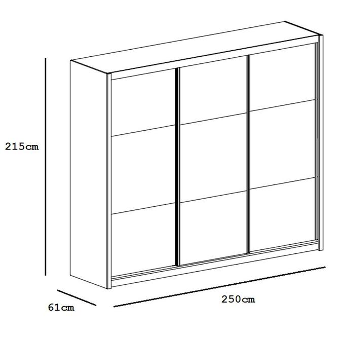 Schrank Cordoba 250cm Eiche Stirling/Beton