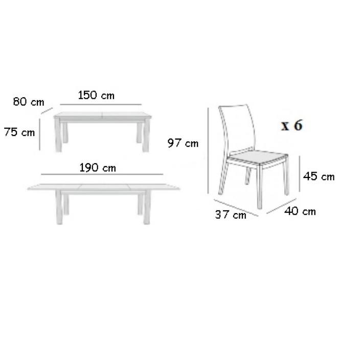 Esszimmer Set Filip 1+6 st572 Nuß kr573 br281 Monaco2