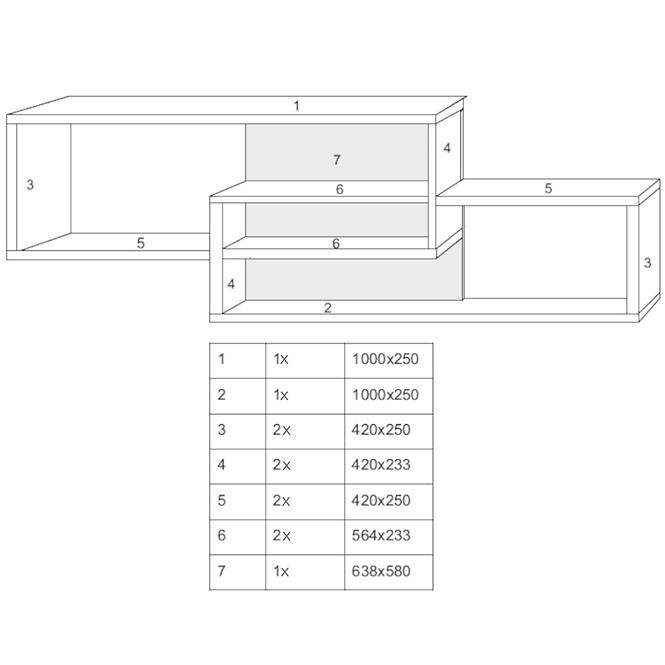 Regal Coswig 145cm Eiche Sonoma/Weiß