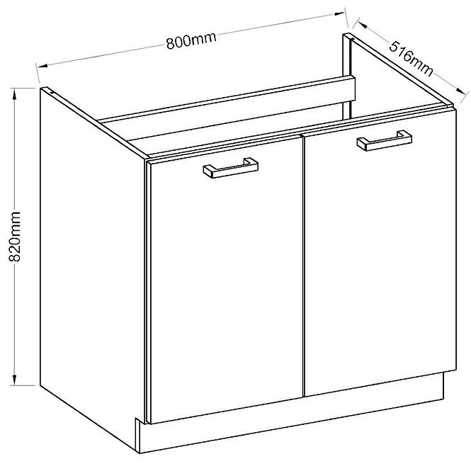 Küchenzeile Karmen 80zl 2f Bb