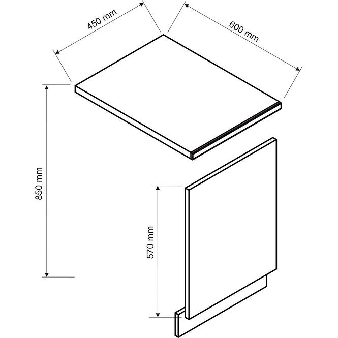 Türen für einbauspülmaschine Blanca 45