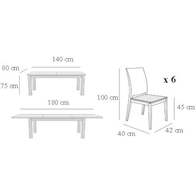 Esszimmer Set Ola 1+6 braun